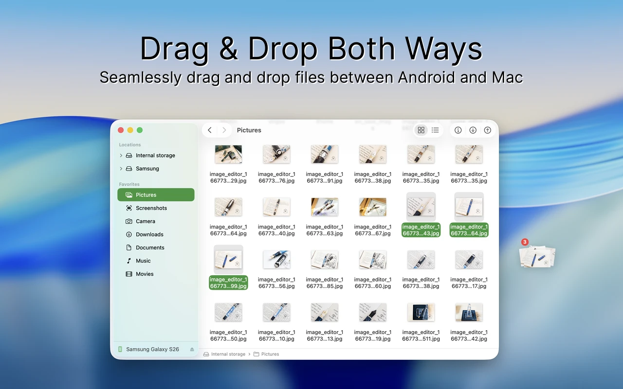 Findroid Interface - File Transfer
