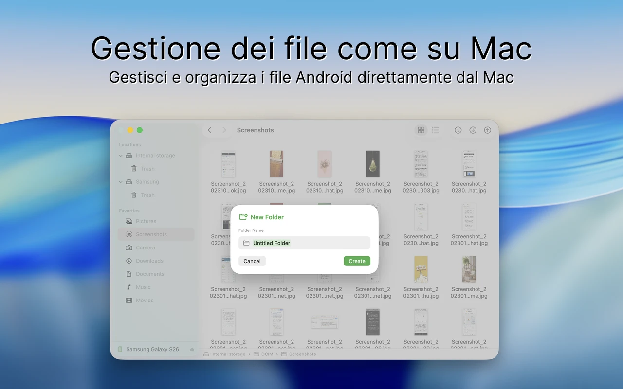 Interfaccia Findroid - Connessione dispositivo